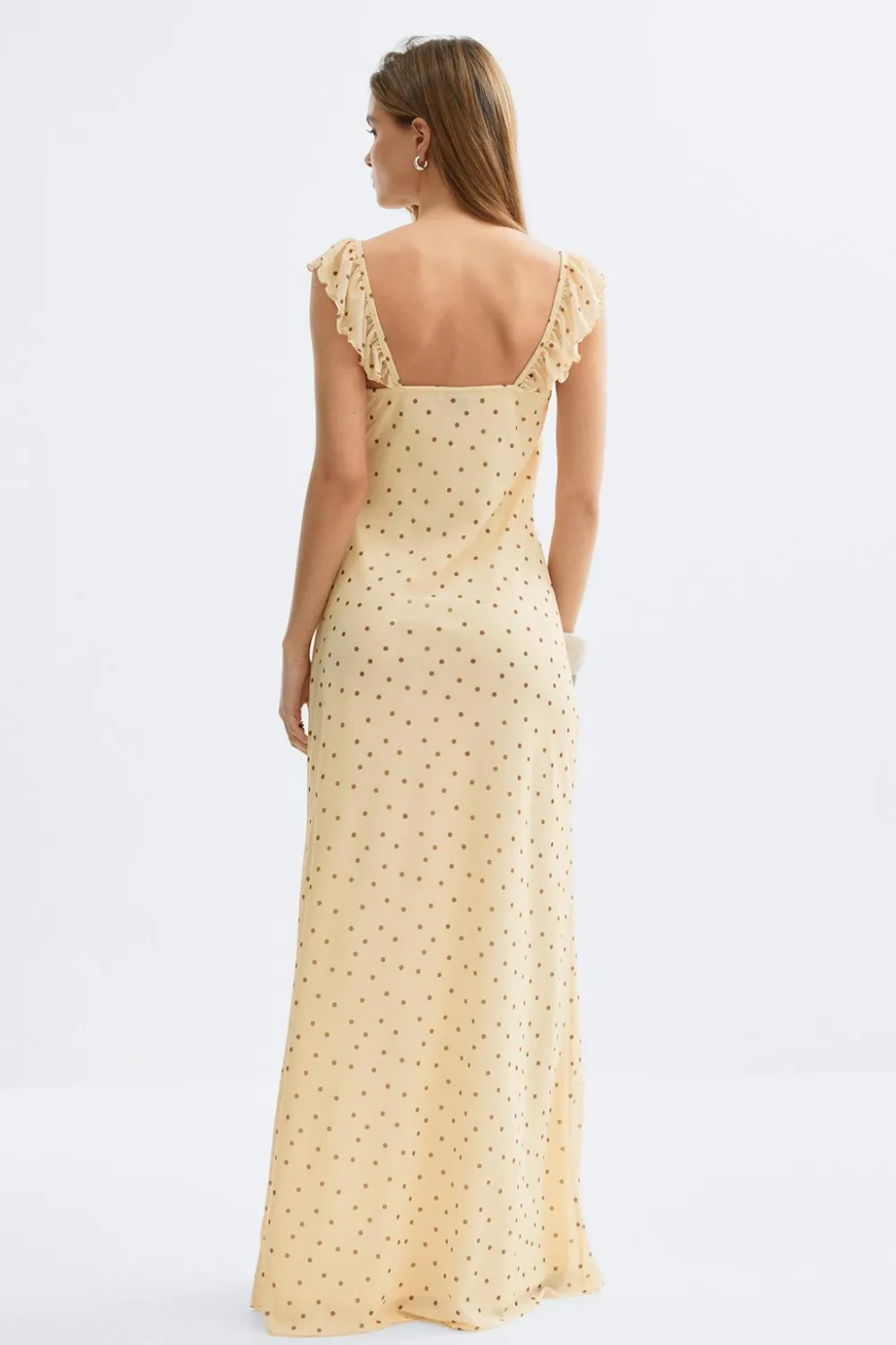 Best Gina Tricot Frill maxi dress Geel