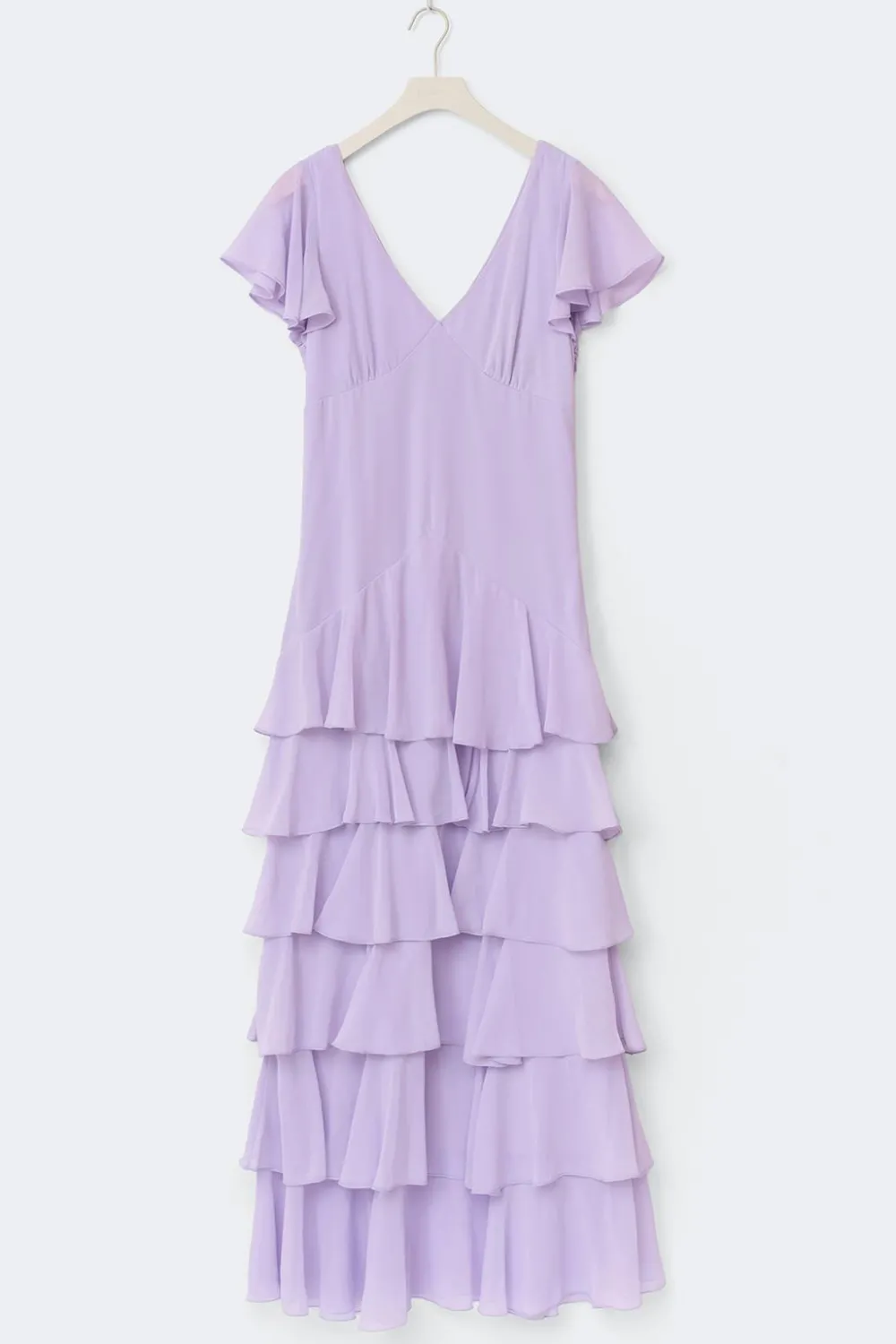 New Gina Tricot Frill maxi dress Paars