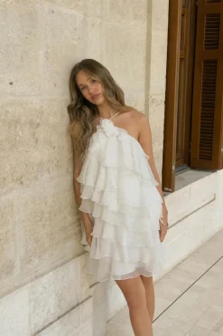 Sale Gina Tricot Frill mini dress Wit