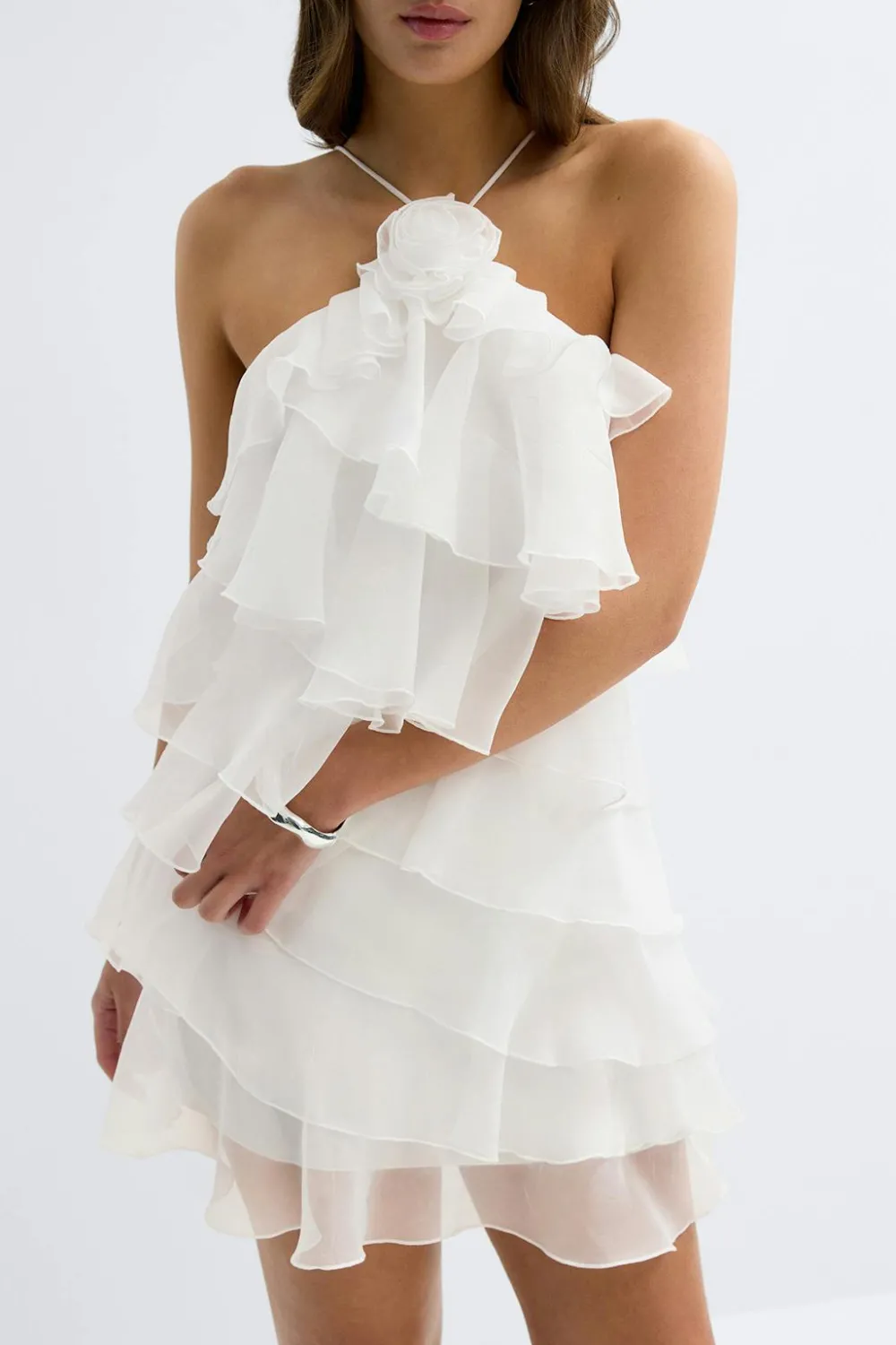 Sale Gina Tricot Frill mini dress Wit