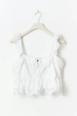 Discount Gina Tricot Frill top Wit