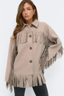 Outlet Gina Tricot Fringe jacket Beige