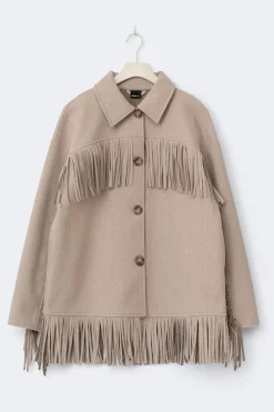 Outlet Gina Tricot Fringe jacket Beige