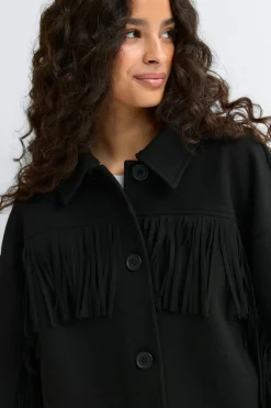 Sale Gina Tricot Fringe jacket Zwart