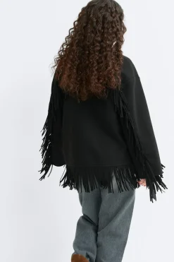 Sale Gina Tricot Fringe jacket Zwart