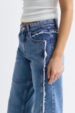 Best Gina Tricot Fringe seam jeans Blauw