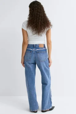 Best Gina Tricot Fringe seam jeans Blauw