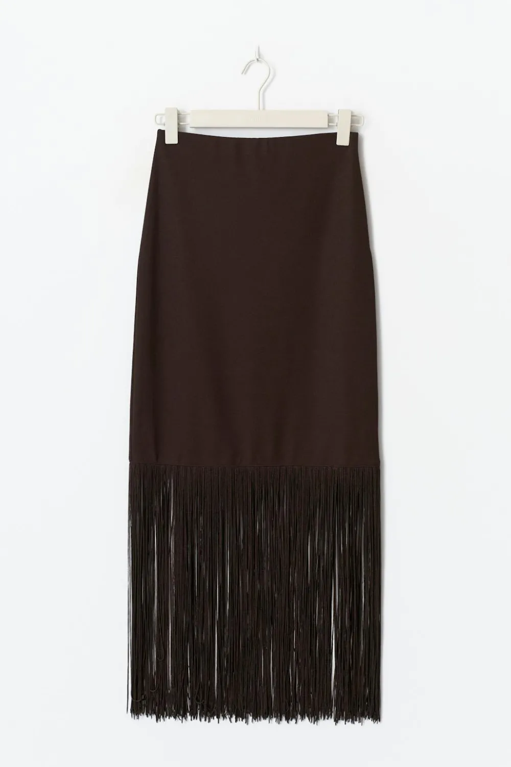 Hot Gina Tricot Fringe skirt Bruin