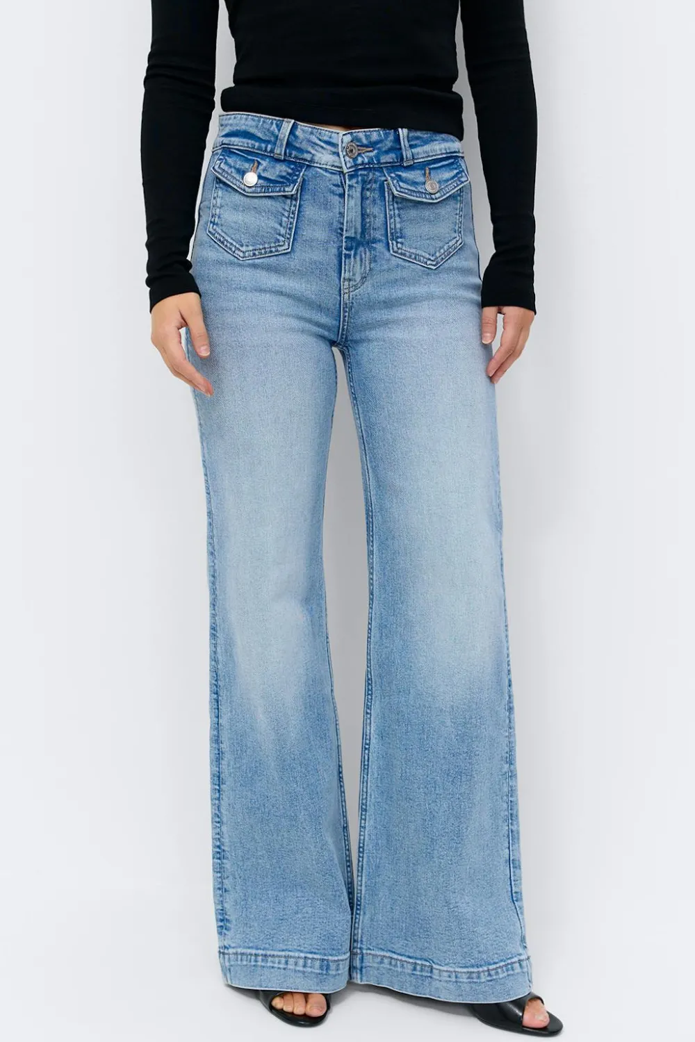 Best Gina Tricot Front pocket flare jeans Blauw