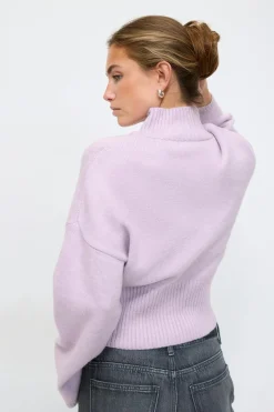 Discount Gina Tricot Funnel neck knitted sweater Paars