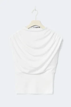Clearance Gina Tricot Funnel neck top Wit