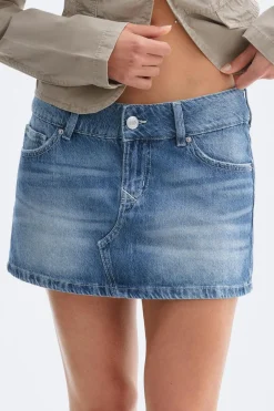 Discount Gina Tricot Glow low mini skirt Blauw