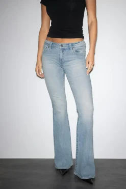 Online Gina Tricot Glow rise flare jeans Blauw