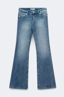 Online Gina Tricot Glow rise flare petite jeans Blauw