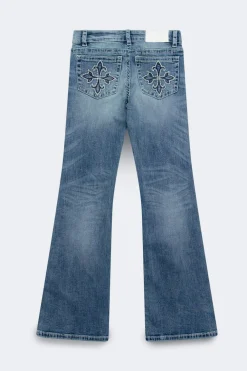 Online Gina Tricot Glow rise flare petite jeans Blauw
