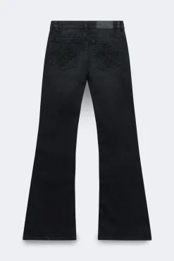 Hot Gina Tricot Glow rise flare petite jeans Zwart