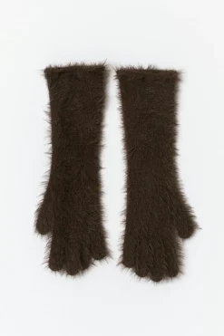 Sale Gina Tricot Hairy gloves Bruin