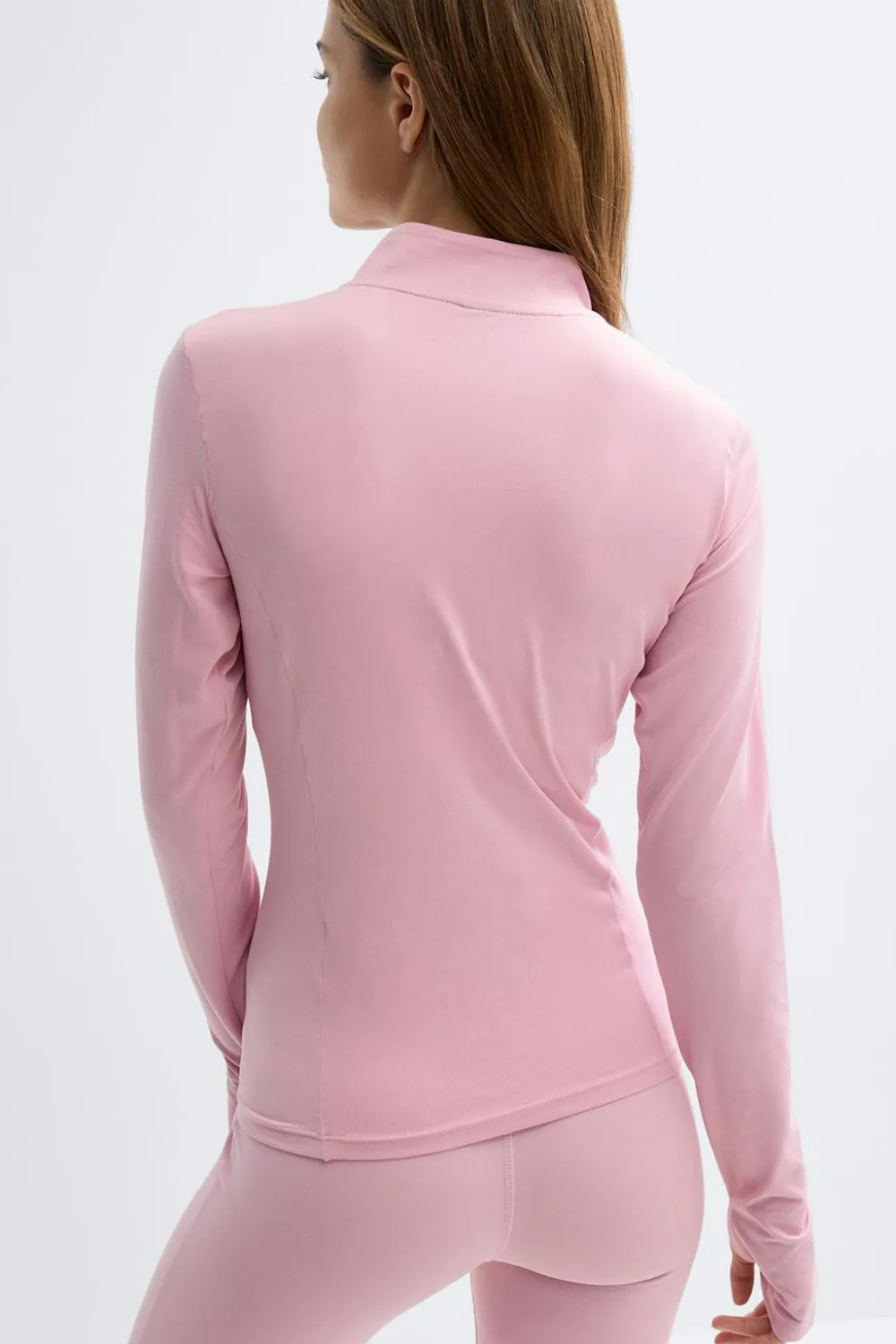 Outlet Gina Tricot Half zip yoga top Roze