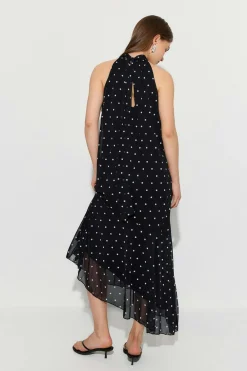 Gina Tricot Halterneck asymmetric dress Zwart