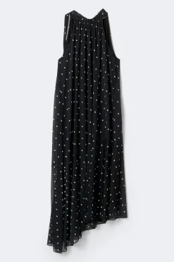 Gina Tricot Halterneck asymmetric dress Zwart
