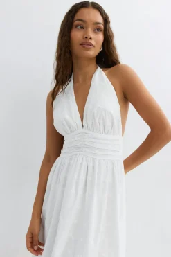 New Gina Tricot Halterneck dress Wit