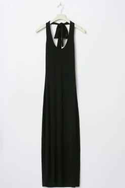 Sale Gina Tricot Halterneck midaxi dress Zwart