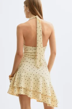 Clearance Gina Tricot Halterneck mini dress Geel