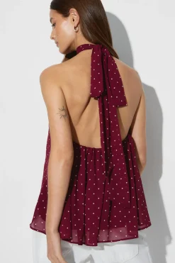 Gina Tricot Halterneck top Rood