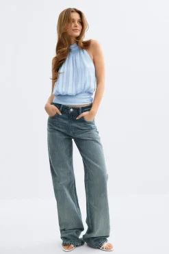 Discount Gina Tricot Halterneck top Blauw