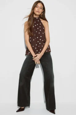 New Gina Tricot Halterneck top Bruin