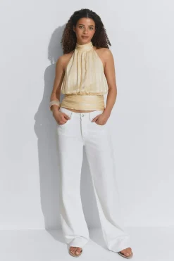 Gina Tricot Halterneck top Geel