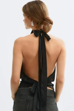 New Gina Tricot Halterneck top Zwart