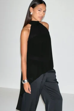 Outlet Gina Tricot Halterneck tunic top Zwart