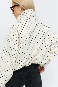 Best Gina Tricot High neck dot jacket Zwart