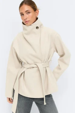Best Gina Tricot High neck short jacket Beige