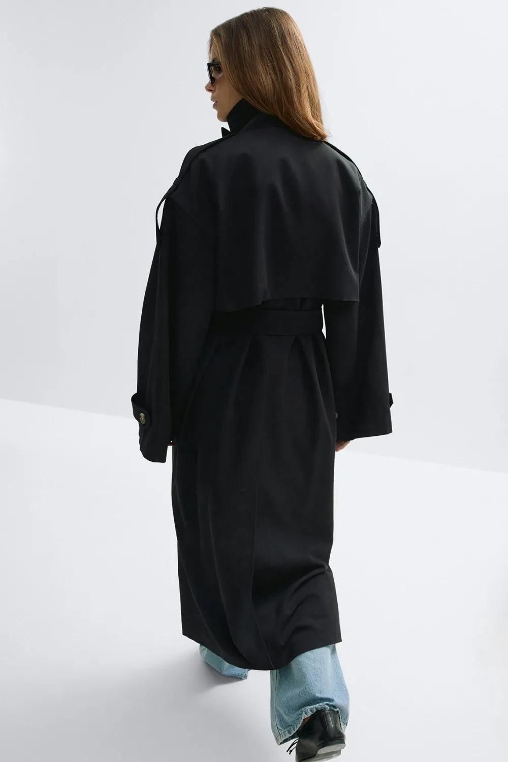 Online Gina Tricot High neck trench coat Zwart