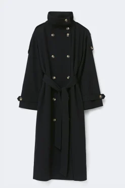 Online Gina Tricot High neck trench coat Zwart