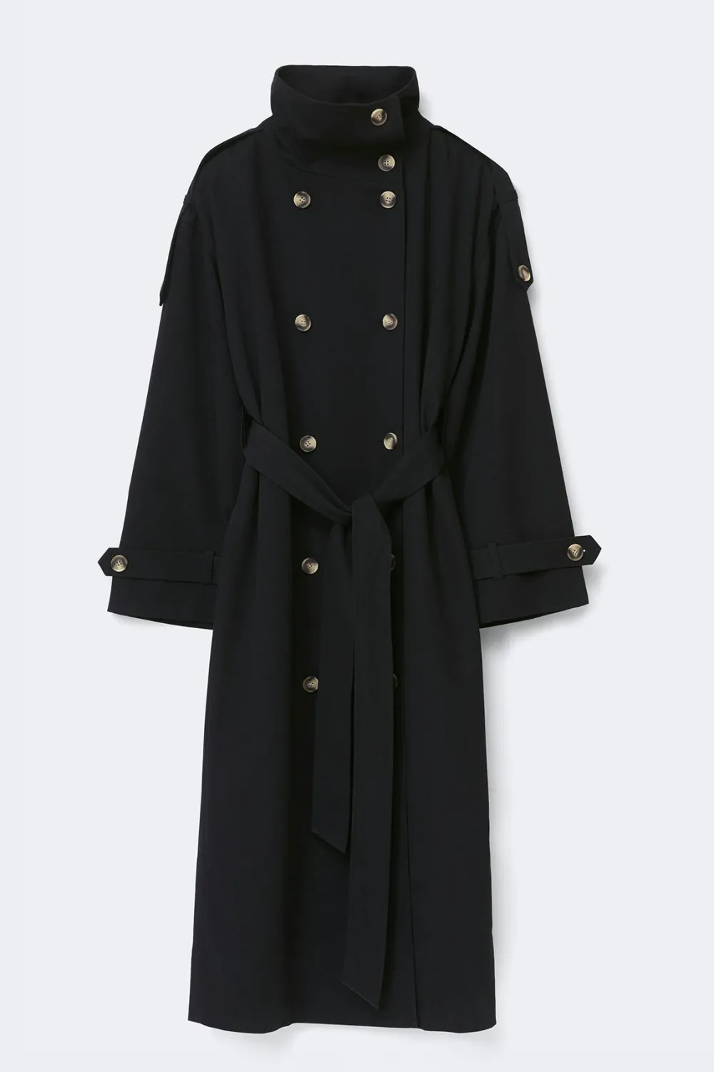 Online Gina Tricot High neck trench coat Zwart