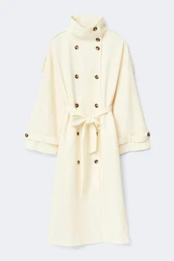 Discount Gina Tricot High neck trench coat Wit