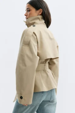 Discount Gina Tricot High neck trench jacket Beige