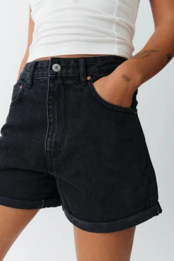 New Gina Tricot High waist denim shorts Zwart