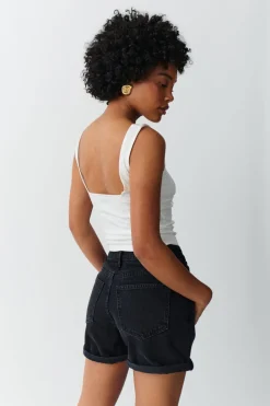 New Gina Tricot High waist denim shorts Zwart