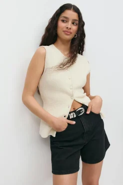 New Gina Tricot High waist denim shorts Zwart