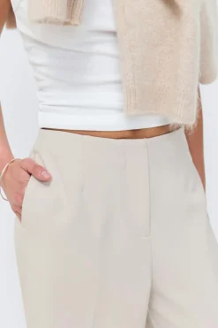 Gina Tricot High waist wide trousers Beige
