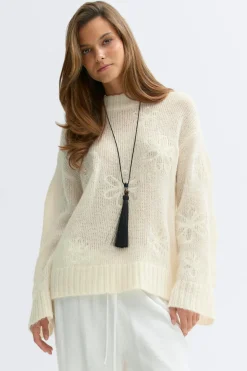 Online Gina Tricot Jacquard knitted sweater Wit