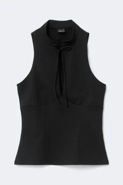Sale Gina Tricot Keyhole tie top Zwart