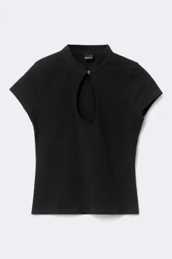 Outlet Gina Tricot Keyhole top Zwart