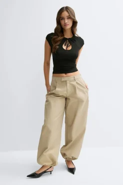 Best Gina Tricot Keyhole top Zwart