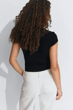 Gina Tricot Keyhole top Zwart
