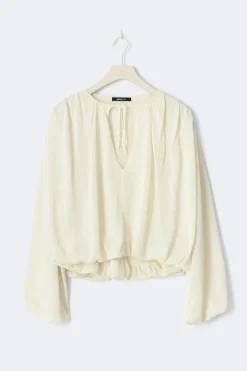 New Gina Tricot Knitted balloon top Wit